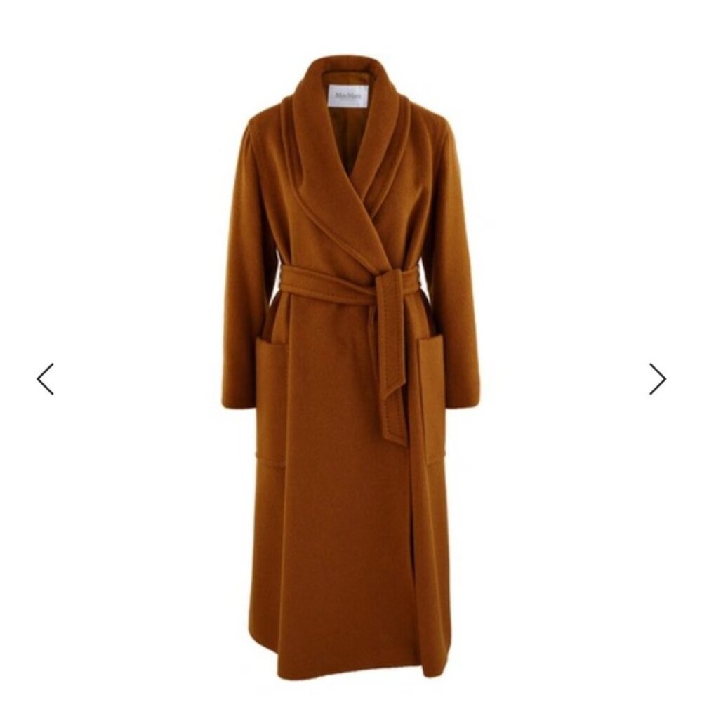Max Mara Camel Hair Shawl Collar Coat in Tobacco NWT - Picture 2 of 3